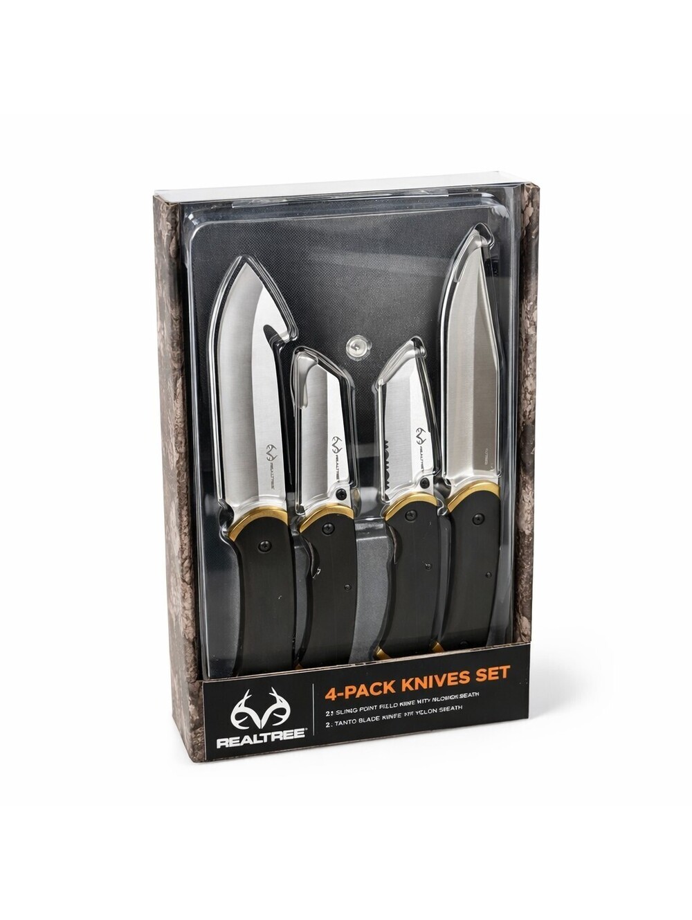 Realtree 4 Pack Folding Knife Set Ball Bearing Stainless Steel Hunting EDC...